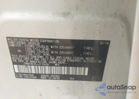 2018 Toyota Rav4 Le from USA, damaged, VIN JTMZFREV5JJ173636